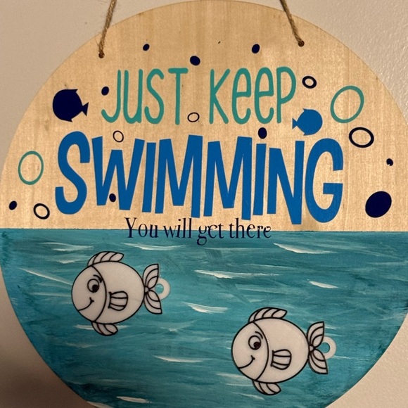 Kids Swim Wall Decor - Blue and Tan - Picture 3 of 3